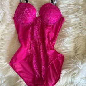 Juicy Couture Pink Lace Bodysuit Sz M